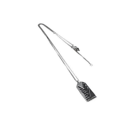 Louis Vuitton Necklace Triple Silver Metal