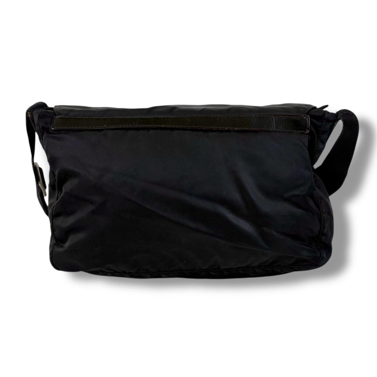 Prada Triangle Logo Cross Black Nero Tessuto Shoulder Bag — view 3