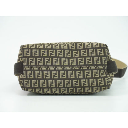 Fendi Zucchino Shoulder Bag Pochette Canvas Brown — view 3