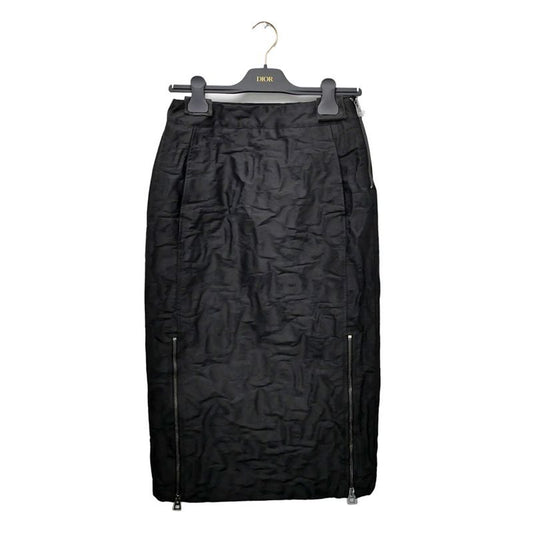 Dior Midi Skirt 527 J57 A2105 Size 36 Black Knee Length Clothing