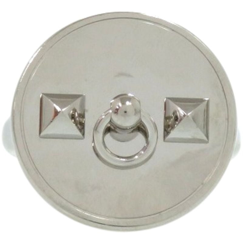 Hermes Collierd Chien Metal Silver Scarf Ring 0076