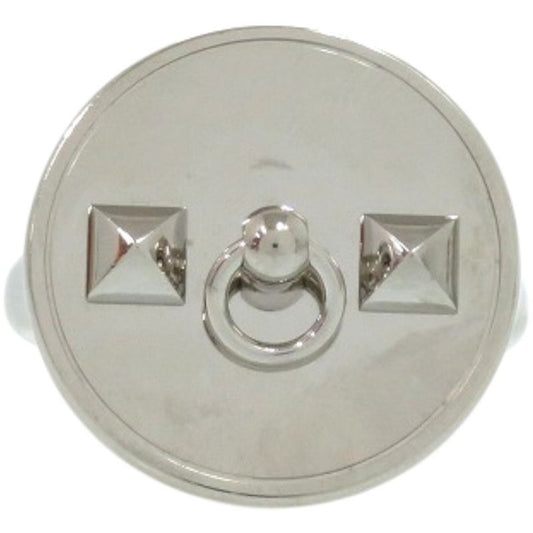 Hermes Collierd Chien Metal Silver Scarf Ring 0076