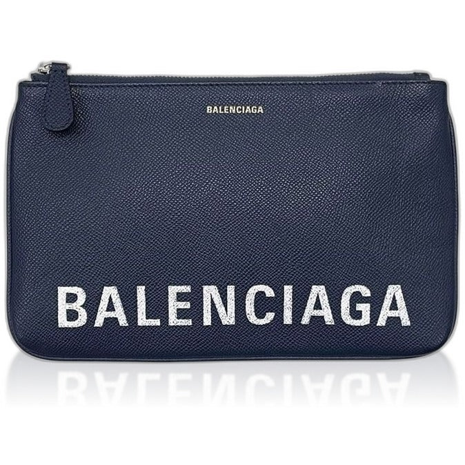 Balenciaga Pouch Navy Leather