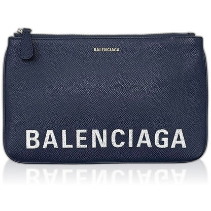 Balenciaga Pouch Navy Leather
