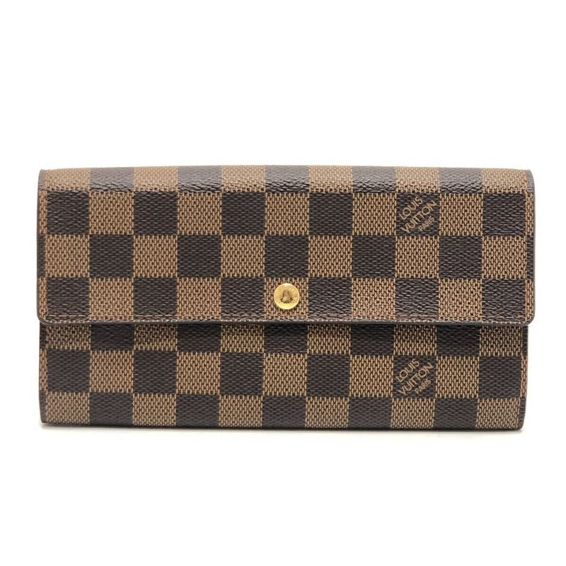 Louis Vuitton Long Wallet Portefeuille Sarah Damier Canvas Ebene Brown