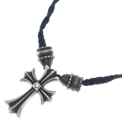 Chrome Hearts CH Crs Sml Small CH Cross BC Boro Chip Braid Necklace Silver