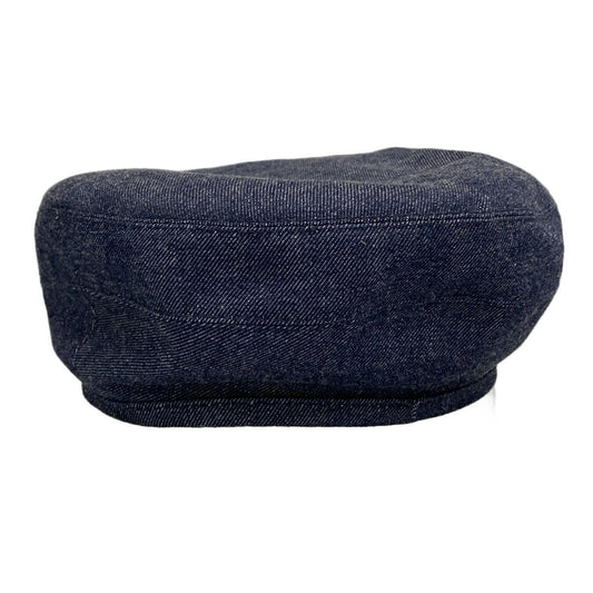 Hermes Hat 56 Dark Navy Beret Denim Cotton