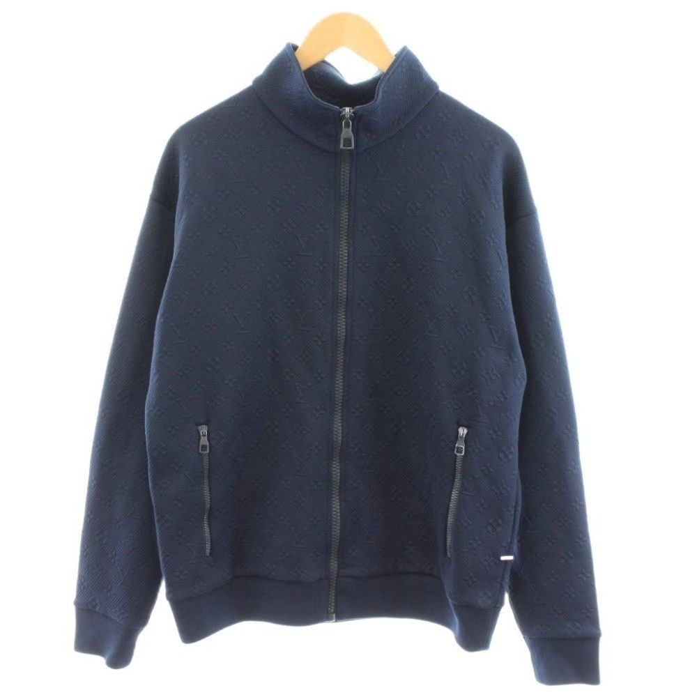 Louis Vuitton Monogram Jacquard Full Zip Track Over Jacket Xhm L Navy