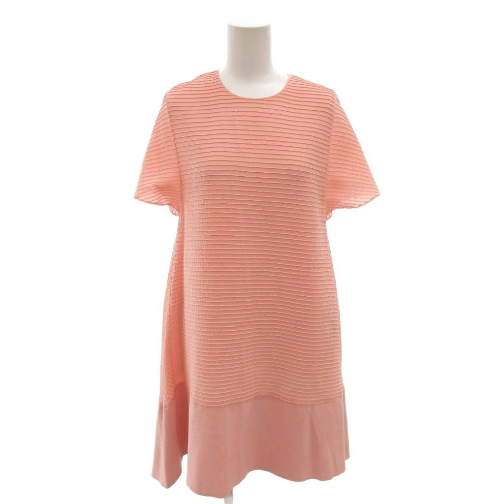 Balenciaga Dress Tiered Silk Knee Length 34 Pink