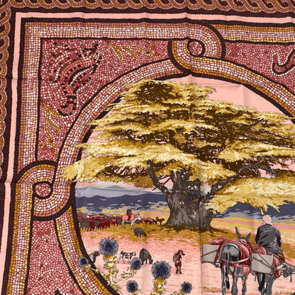 Hermes Carre 90 Under the Cedar Sous le Cedre Silk Scarf Pink — view 4