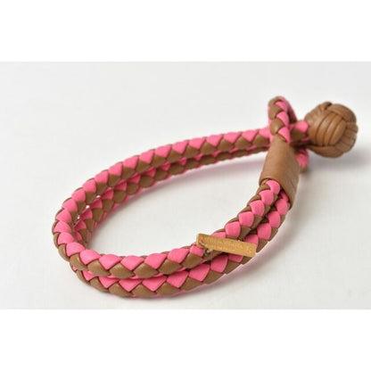 Bottega Veneta Bracelet Bangle Intrecciato Double Pink Brown — view 3