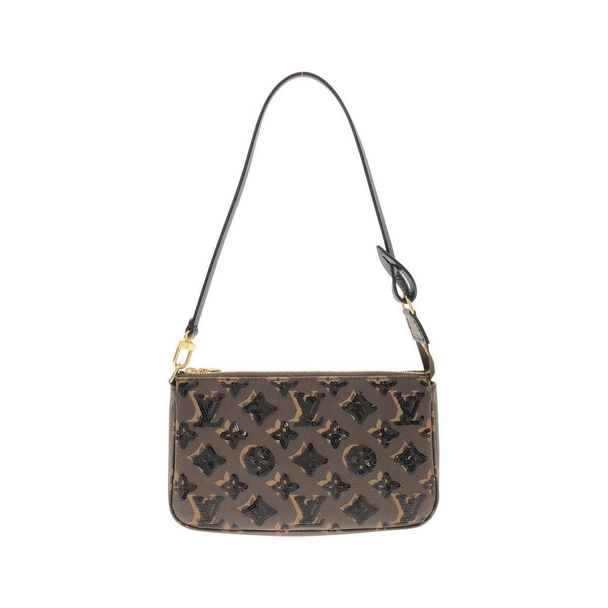 Louis Vuitton Monogram Pochette Pouch Brown Marron