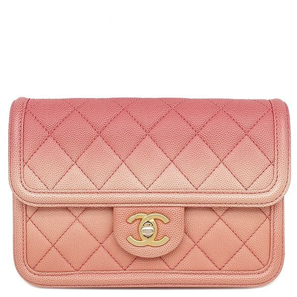 Chanel Waist Bag Sunset on the Sea Caviar Leather Pink Matte Gold Gradient 27