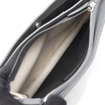 Balenciaga Shoulder Bag Navy Pochette Gray Canvas Leather — view 10