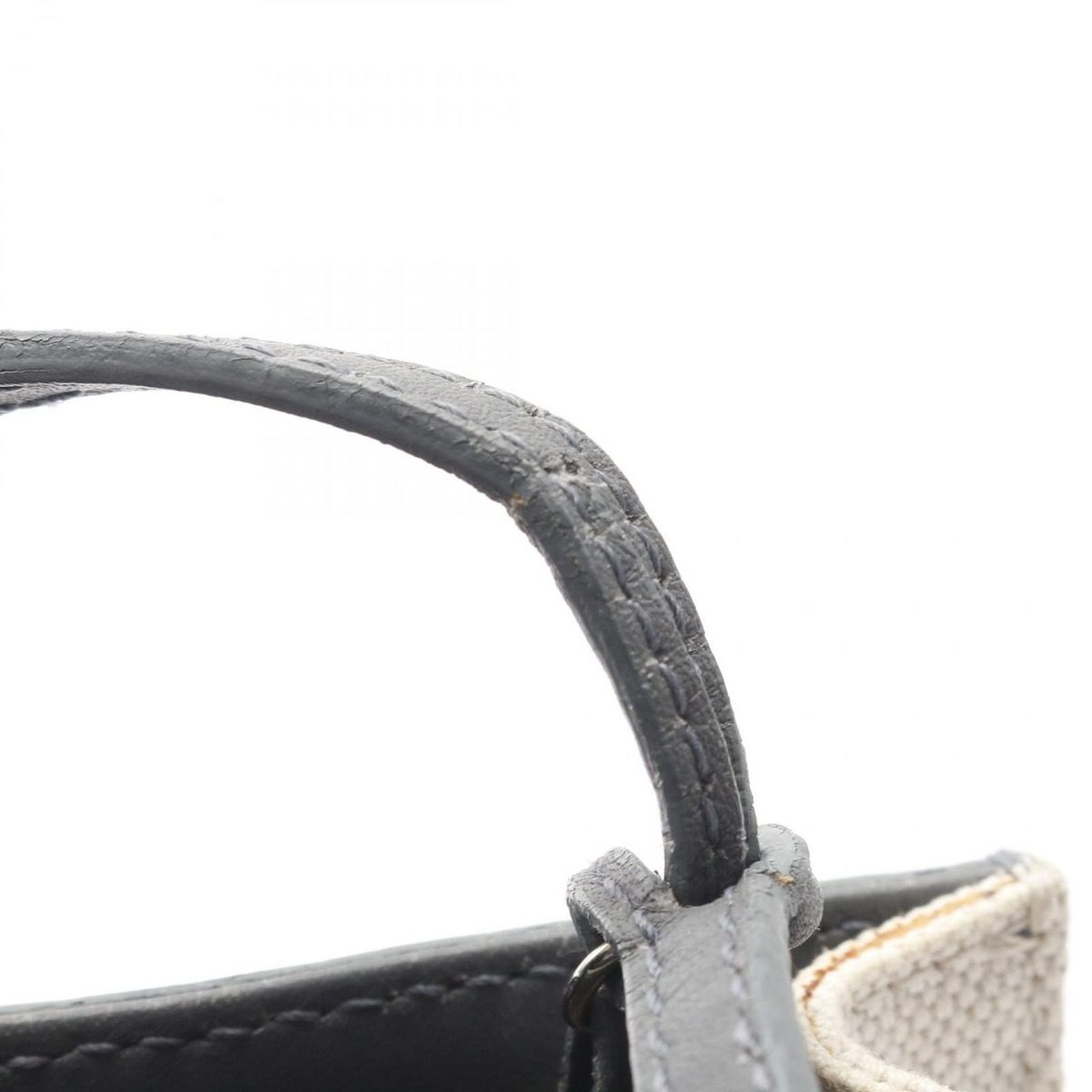 Balenciaga Shoulder Bag Navy Pochette Gray Canvas Leather — view 5