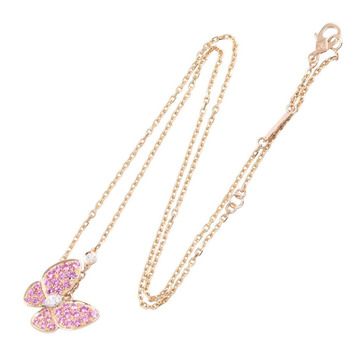 Van Cleef & Arpels Necklace de Papillon 38 18k Pink Gold Diamond Saffiano — view 2