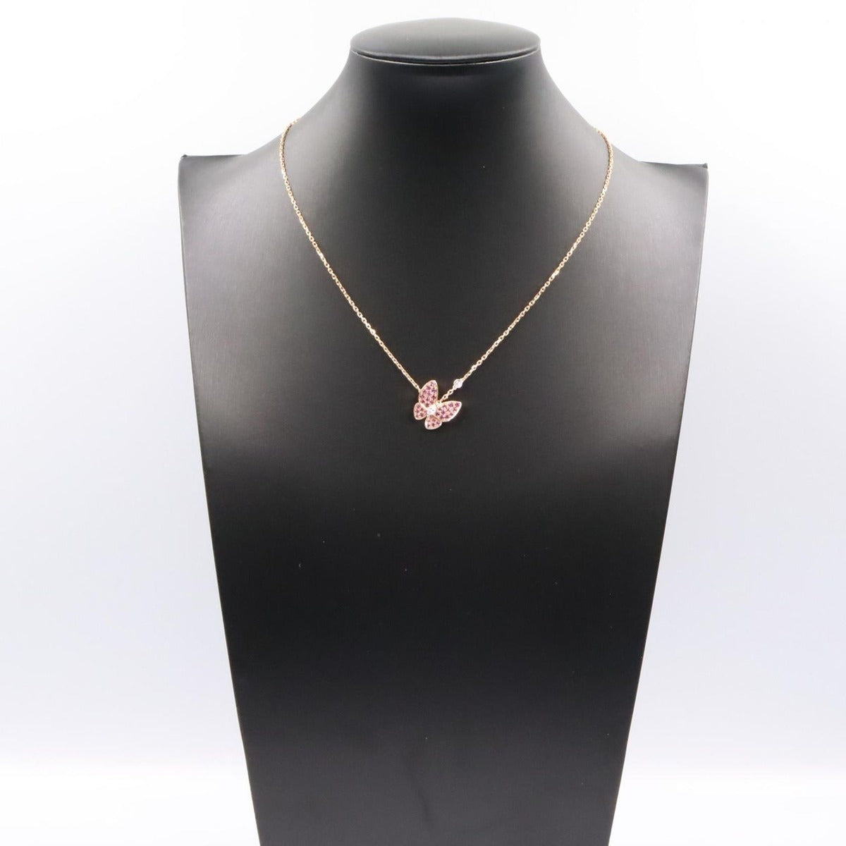 Van Cleef & Arpels Necklace de Papillon 38 18k Pink Gold Diamond Saffiano — view 7