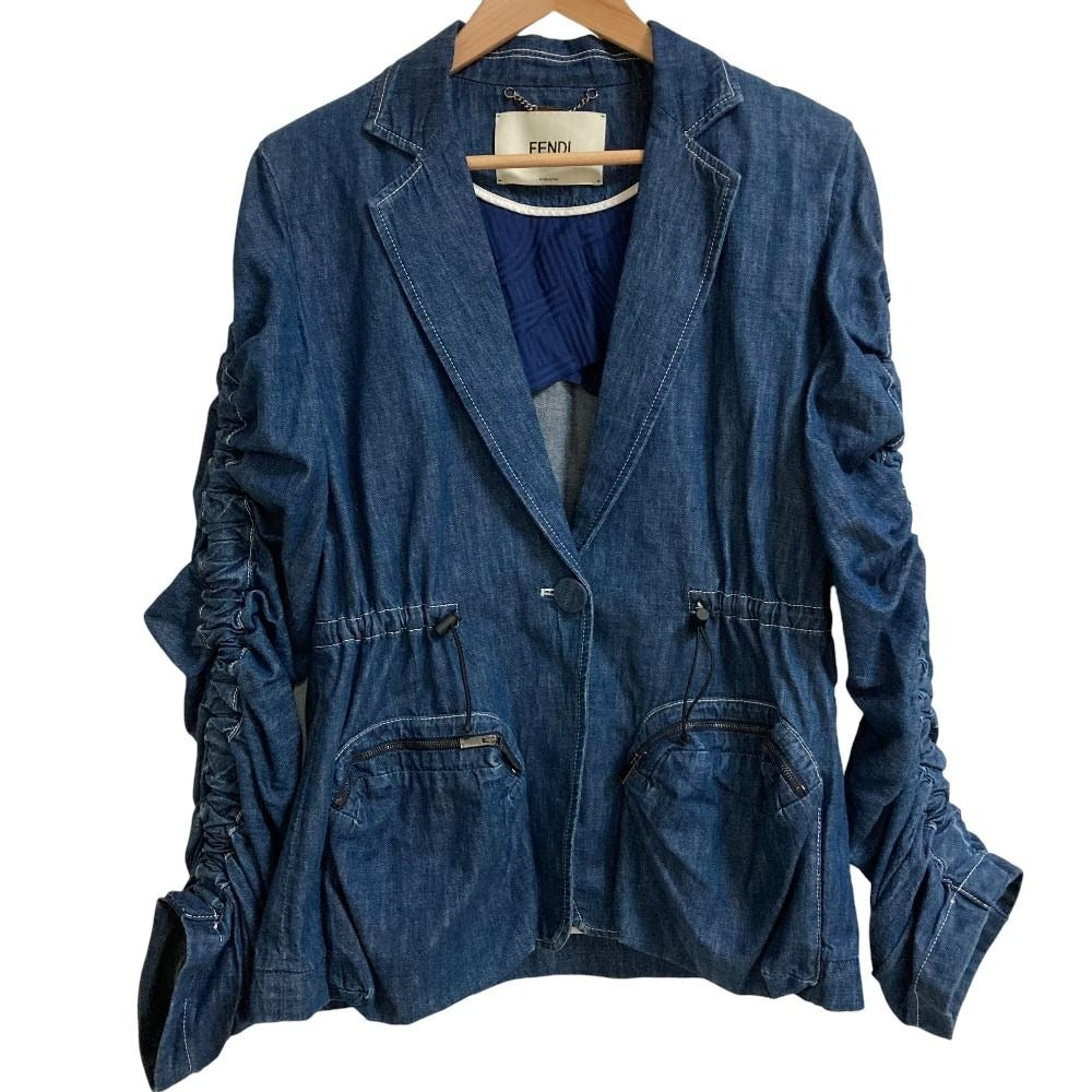 Fendi Shirring Denim Jacket 40 Indigo