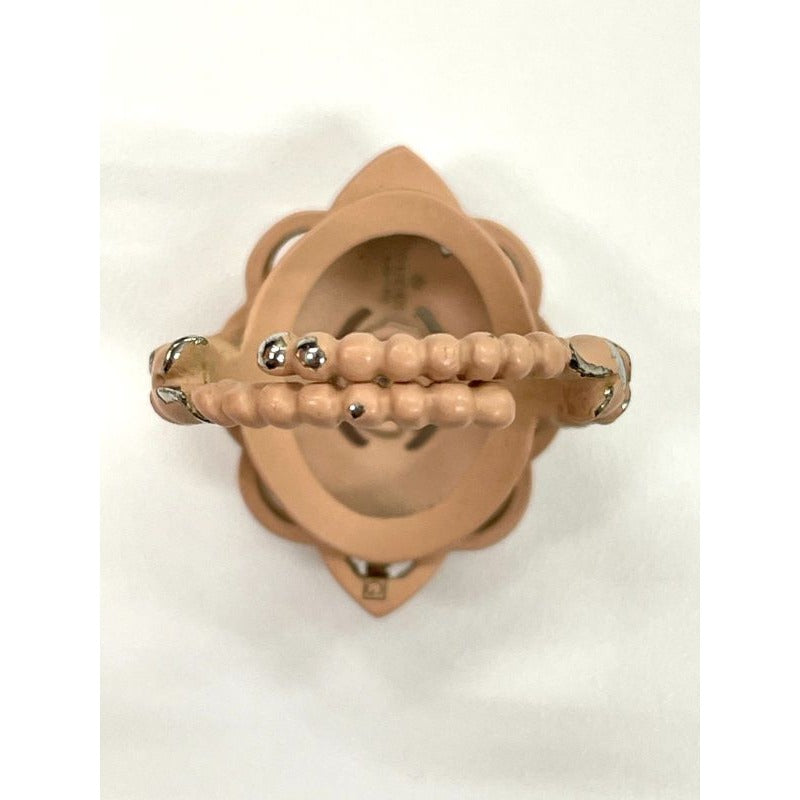 Gucci Michele Period Stone Faux Pearl Flower Ring 14 — view 3