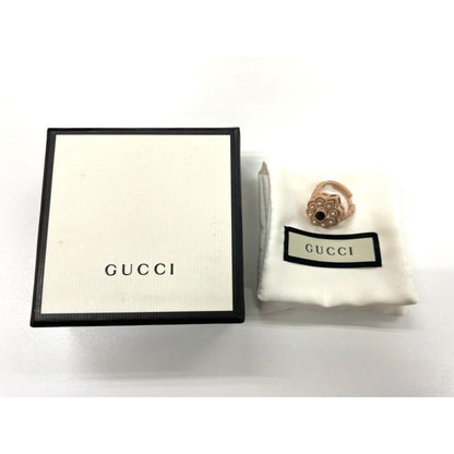Gucci Michele Period Stone Faux Pearl Flower Ring 14 — view 10
