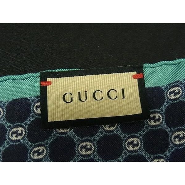 Gucci Interlocking Silk Handkerchief Pocket Chief Navy Blue — view 4