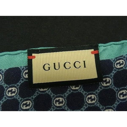 Gucci Interlocking Silk Handkerchief Pocket Chief Navy Blue — view 4