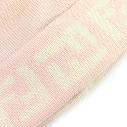 Fendi Wool Zucca Pattern Knit Cap Beanie Pink — view 6