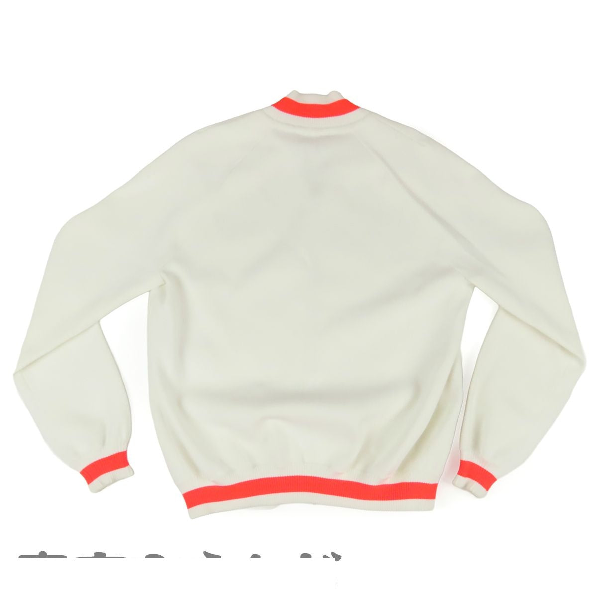 Chanel Collarless Jacket White Fluorescent Orange Rayon Polyester Double Zip 36 — view 6