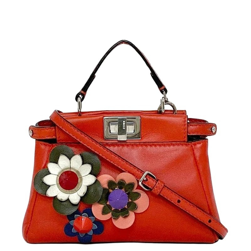 Fendi 2-Way Bag Micro Peekaboo Red