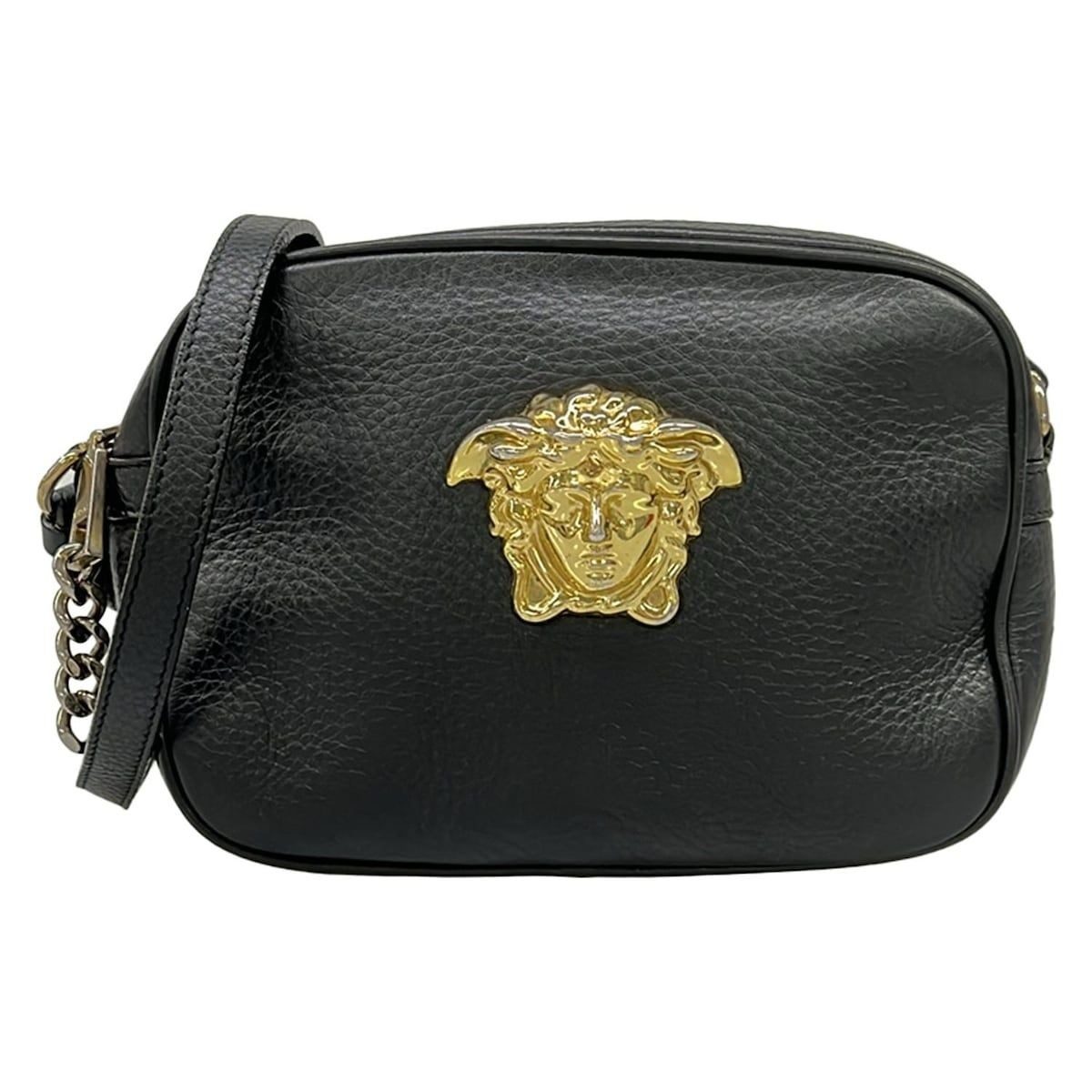 Versace Shoulder Bag Black Medusa Leather