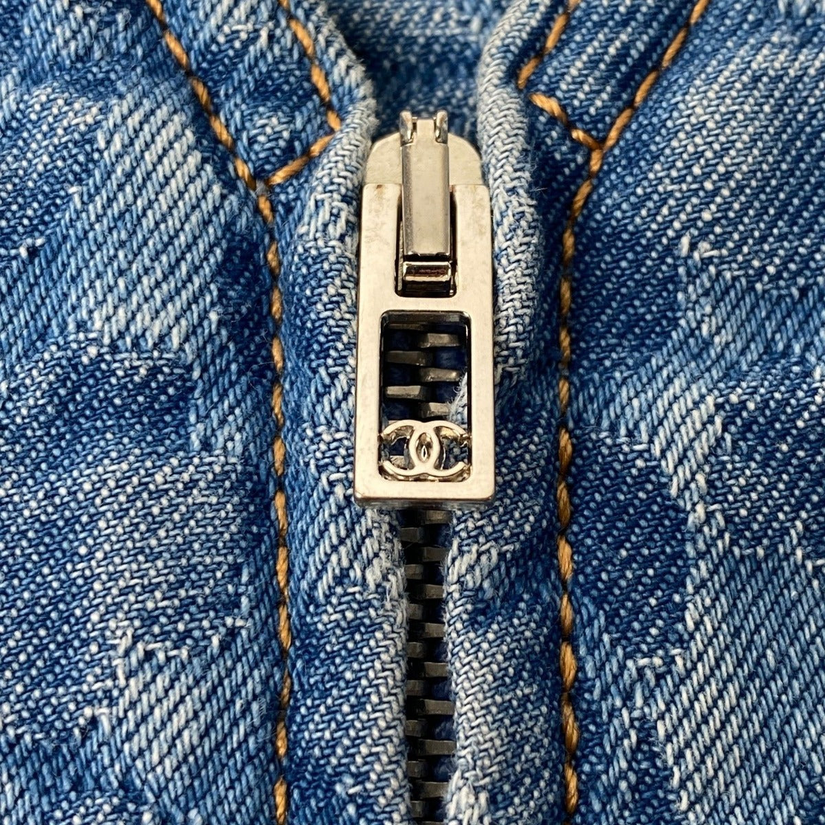 Chanel CC Logo Camellia Denim Skirt — view 5