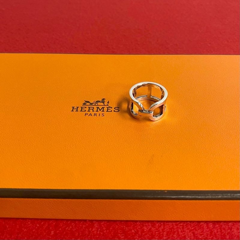 Hermes Everchaine Dancre Silver 925 Ring No 8 Accessory Jewelry Womens 402-3