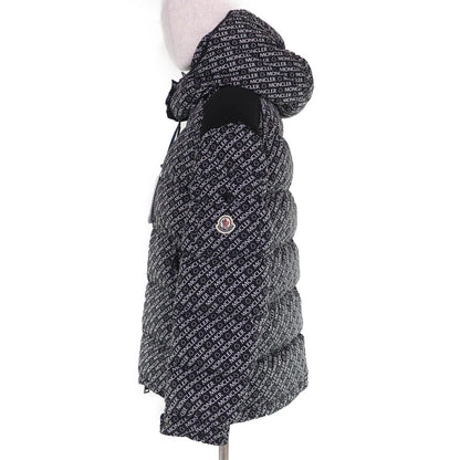 Moncler Maire Logo Patch with Hood All Over Pattern Down Jacket Black 3 Hanger — view 2