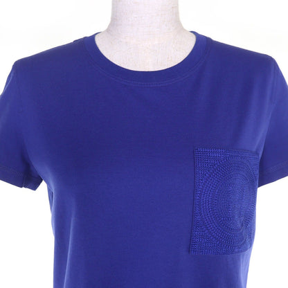 Hermes 100% Cotton Logo Embroidered Pocket Crew Neck Short — view 4