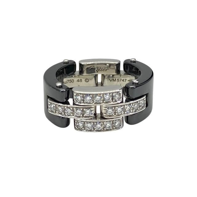 Cartier Maillon Panthere Ring A Jewelry 18K White Gold Diamonds 20
