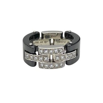 Cartier Maillon Panthere Ring A Jewelry 18K White Gold Diamonds 20