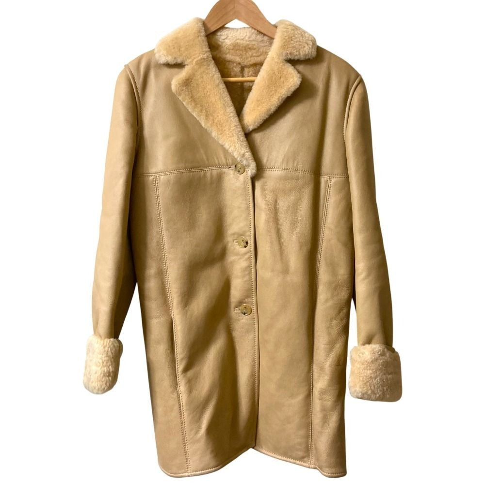 Loewe Mouton Coat Jacket 38 Camel