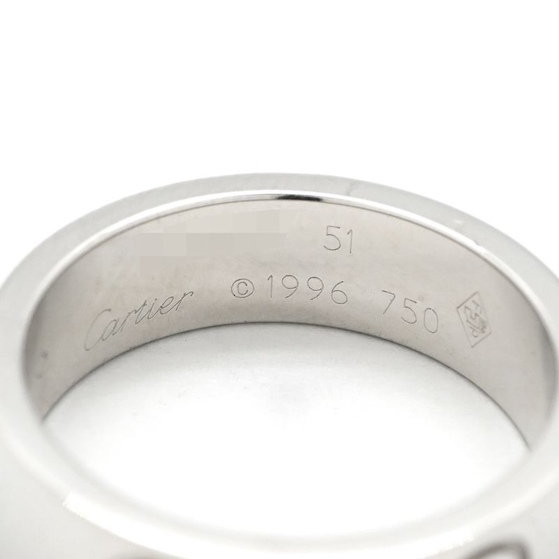 Cartier Ring Love Ring 18k White Gold White Gold #51(jp11) Love Ring 750 18k Wg