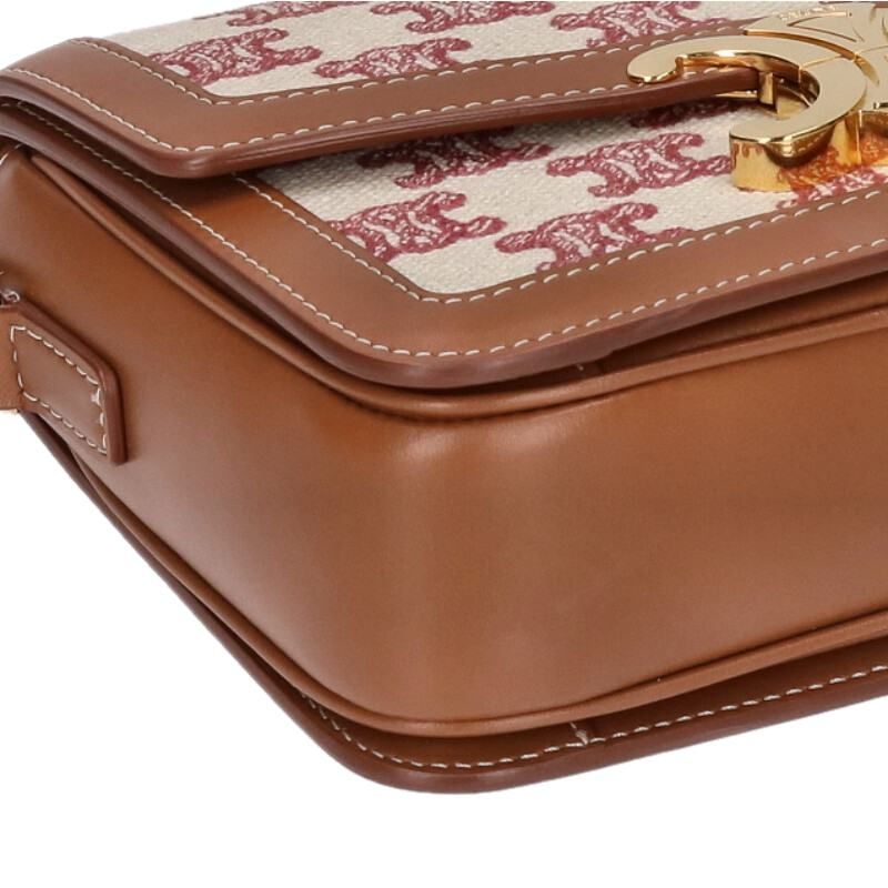 Celine Teen Triomphe Canvas Calfskin Shoulder Bag Women