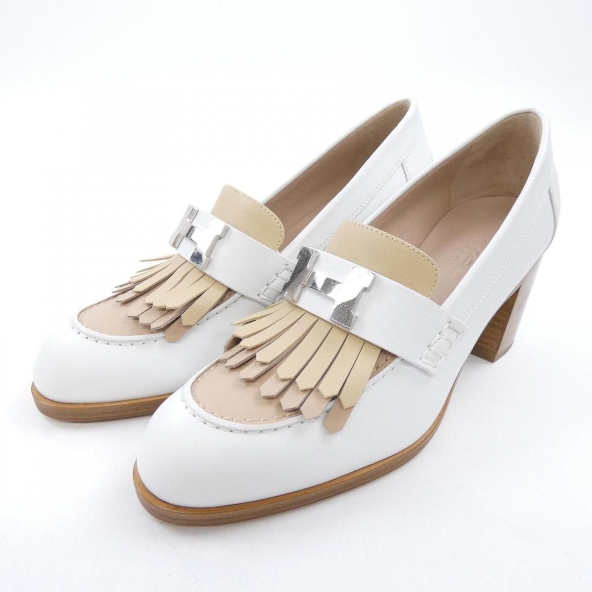 Hermes Elysee 70 Heel Moccasins Shoes — view 3