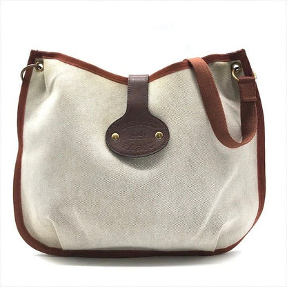 Hermes Canvas Saco Rodeo Toile Ash Shoulder Bag Brown