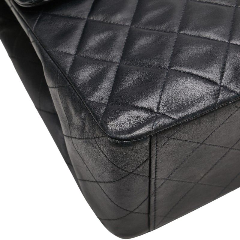 Chanel Matelasse Coco Mark Chain Shoulder Bag Handbag Black Lambskin Ladies