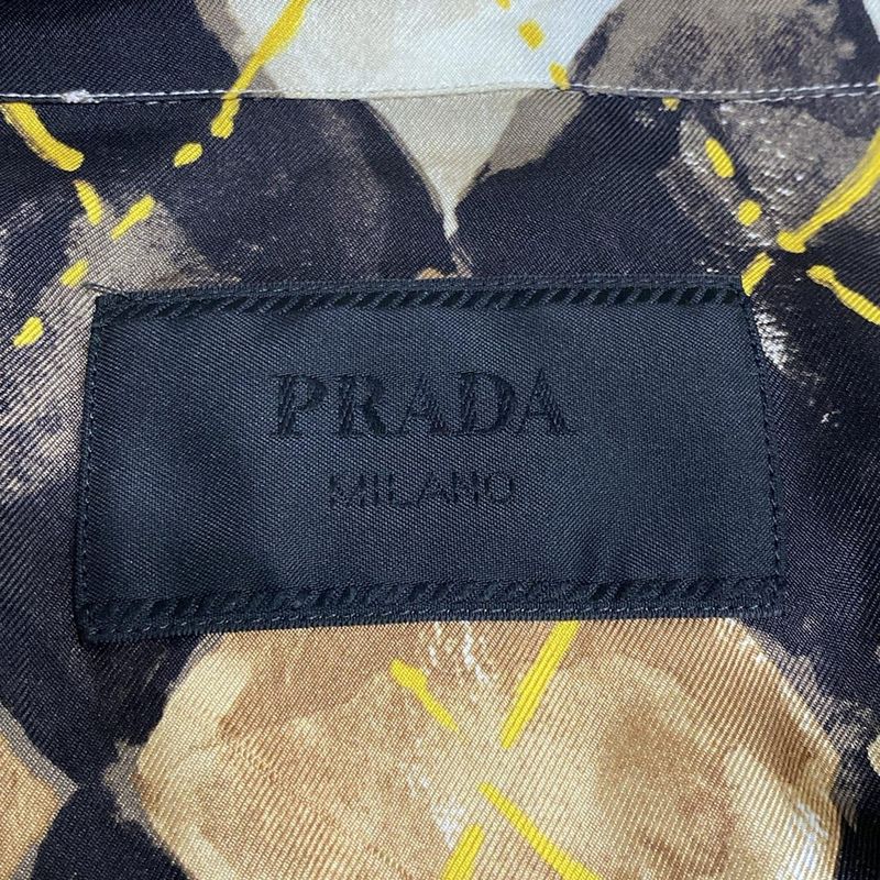 Prada Short Sleeve Shirt Size M Men's - Ucs414 Ivory X Black X Beige 2024 /