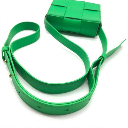 Bottega Veneta Leather Candy Cassette Green Shoulder Bag Mini