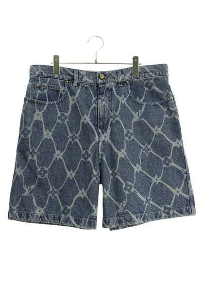 Louis Vuitton 24AW Rm242mm (9.53in) KOE Hrd24w Monogram Print Denim Half Pants