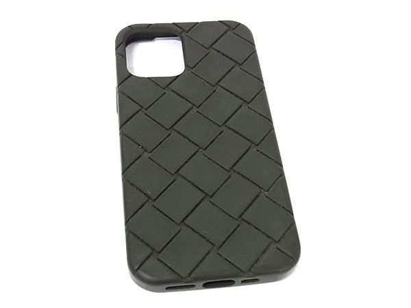 Bottega Veneta Intrecciato Rubber Iphone 14 Case In Khaki Fn4980