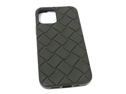 Bottega Veneta Intrecciato Rubber Iphone 14 Case In Khaki Fn4980