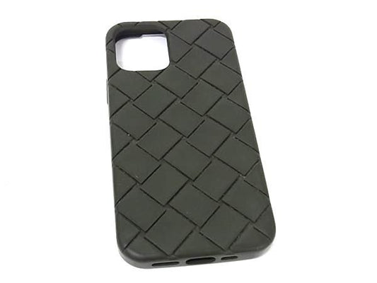 Bottega Veneta Intrecciato Rubber Iphone 14 Case In Khaki Fn4980