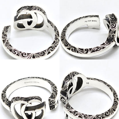 Gucci Double Key Motif Ring Aging Finish Star Silver — view 6