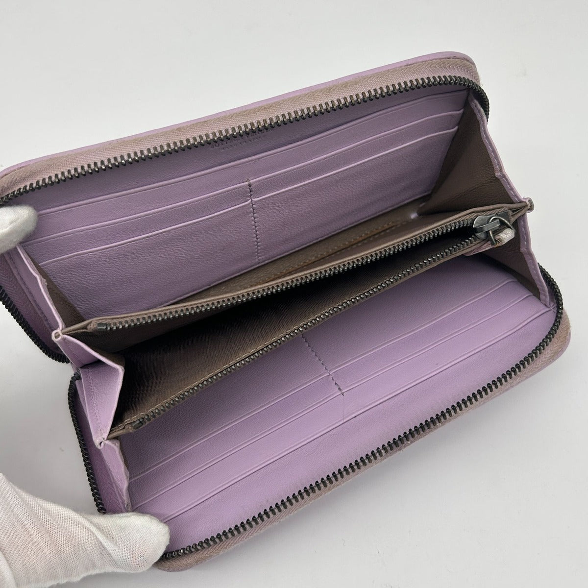 Bottega Veneta Intreccia Zip Around Leather Wallet — view 5